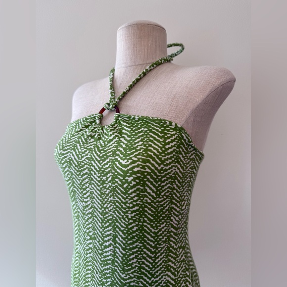 Banana Republic Green and White Patterned Halter Top - Picture 3 of 8